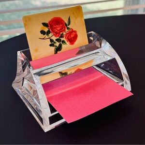 Crystal Clear Acrylic Business Card Holder Note Holder Sticky-Note Holder